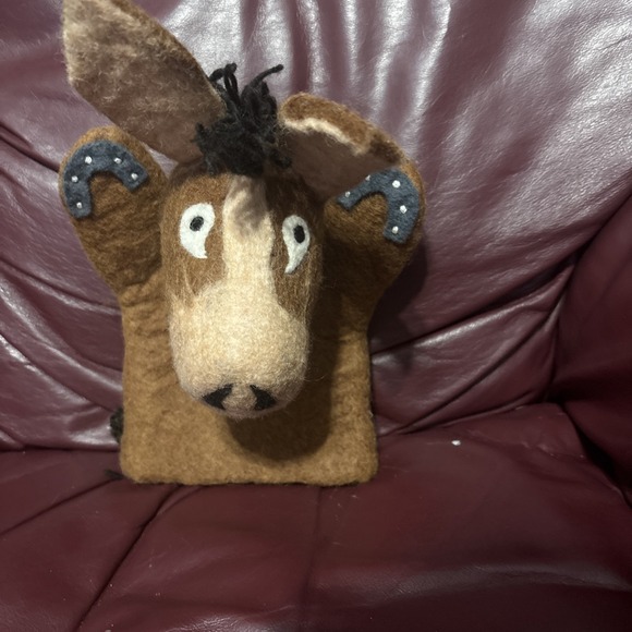 Handmade Other - NWT  Horse Hand Puppet Handmade Felt Wool Silk Road Bazaar Hand Made Natural